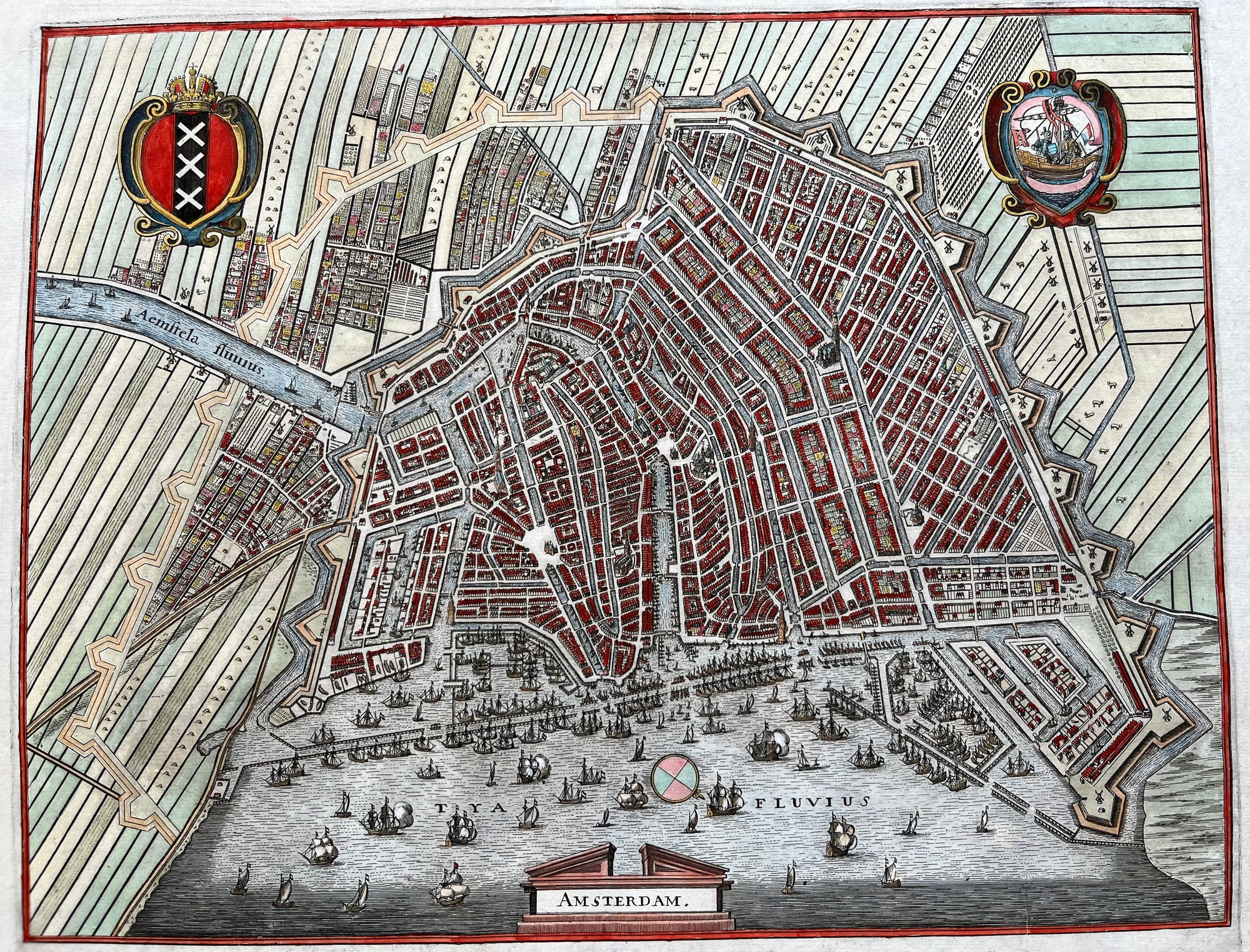 amsterdam, map of amsterdam, kaart, plan, plattegrond, old map, antique map, oude kaart, holland, nederland, dutch, maps, townplan, engraving, merian, Gottfried, gravure