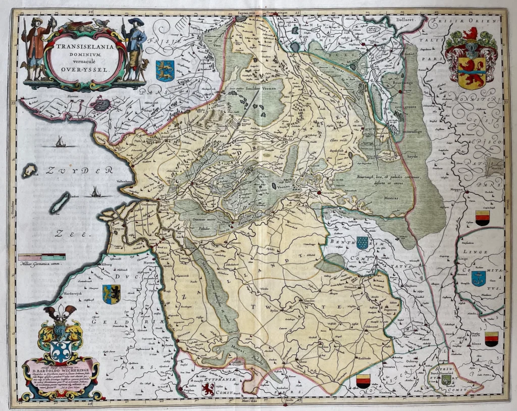 1643 Blaeu Map of Overijssel