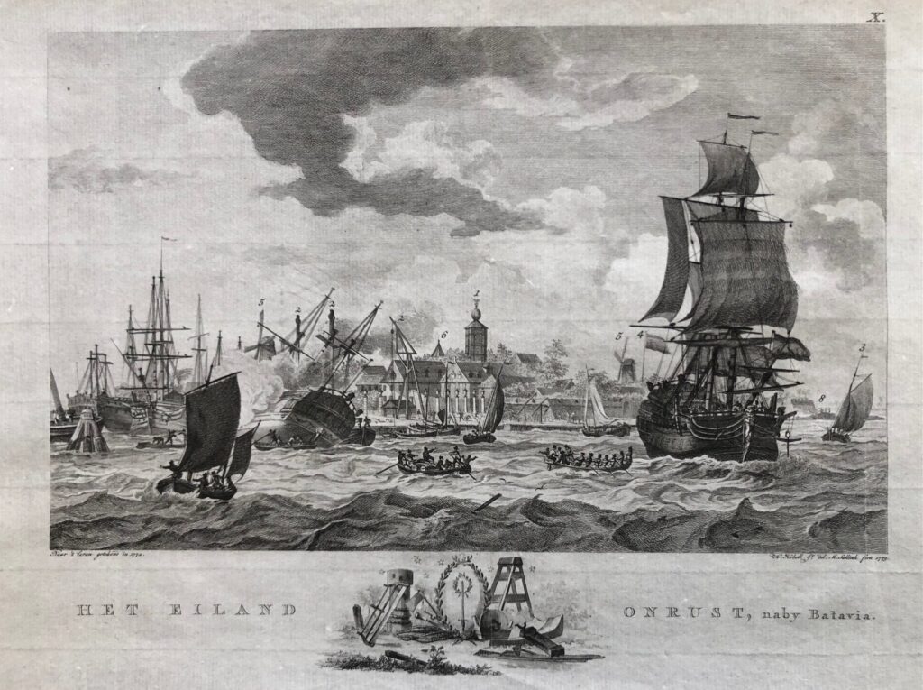 vintage Onrust Island engraving - Batavia Eiland Onrust