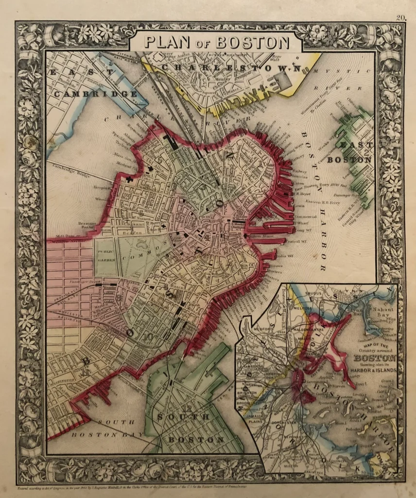 vintage Boston map - Boston plan