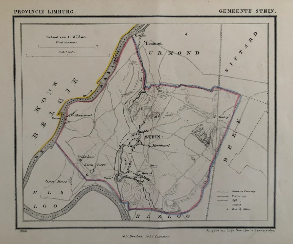 vintage Stein map - Stein Limburg map