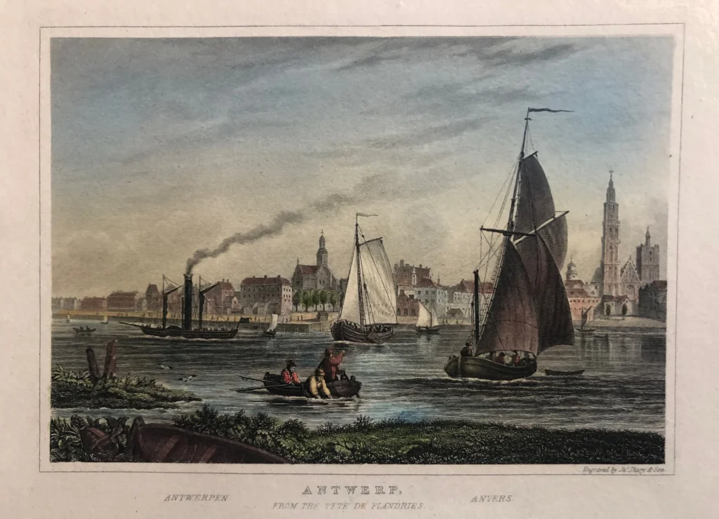 Antwerp City Engraving - Antwerp antiquariaat devries and devries