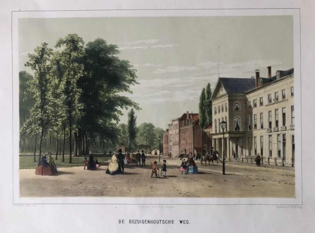 The Hague Bezuidenhoutsche Weg Lithograph - Bezuidenhoutsche weg antiquariaat devries and devries