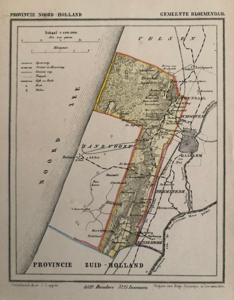 Bloemendaal village engraving - Bloemendaal antiquariaat devries and devries