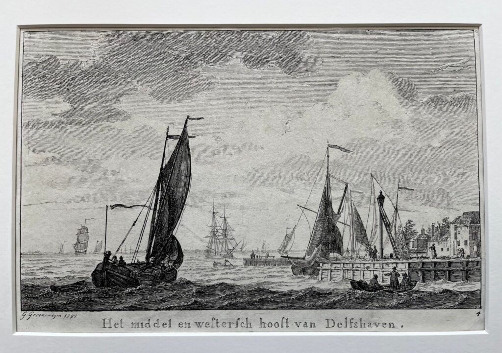 Delfshaven Etching Groenewegen - Delfshaven by Groenewegen antiquariaat devries and devries