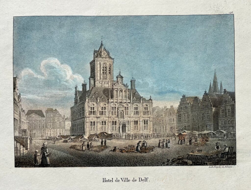 Delft Townhall by Jobard - Delft Stadhuis antiquariaat devries and devries
