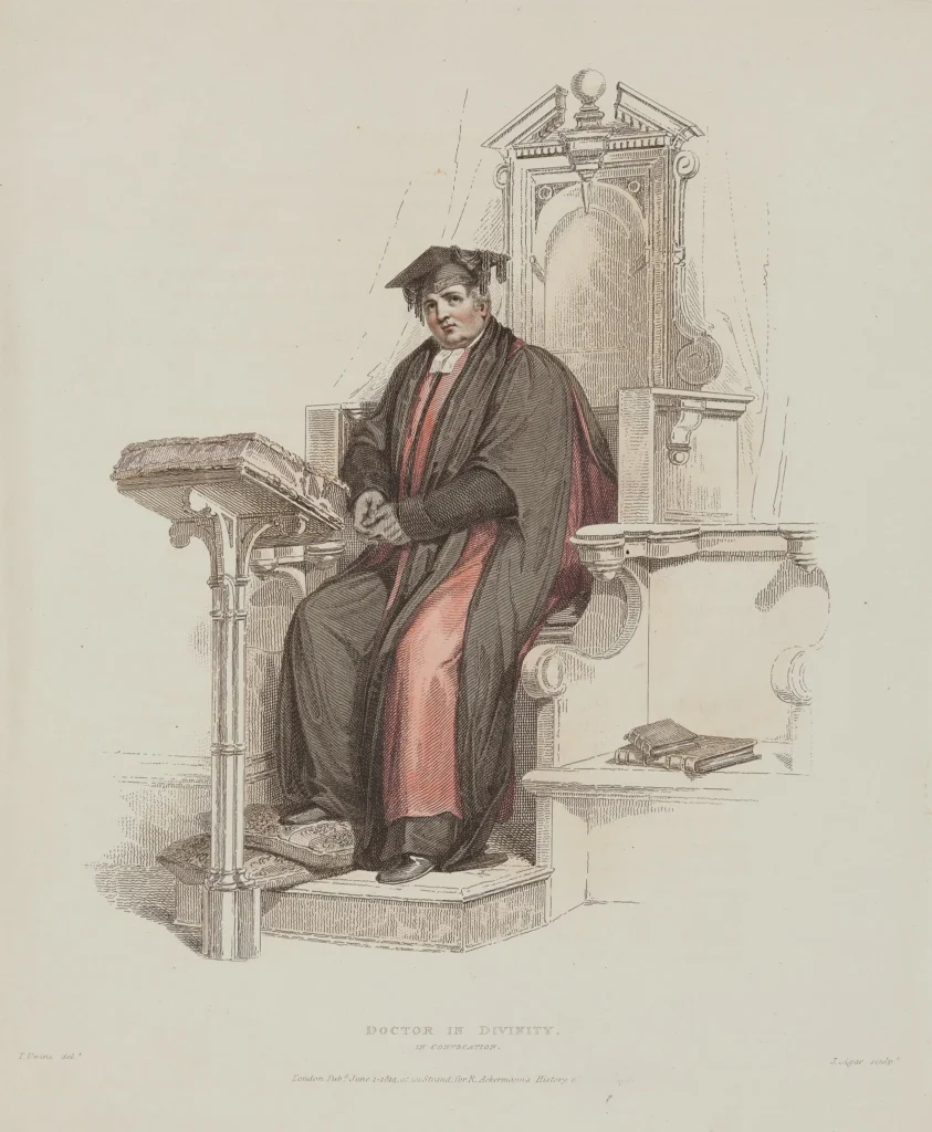 Oxford doctor engraving - Doctor in Divinity antiquariaat devries and devries