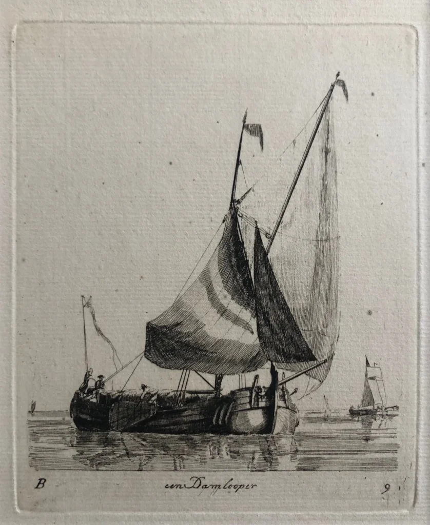 Dutch Ship Etching Groenewegen - Dutch ship by Groenewegen antiquariaat devries and devries