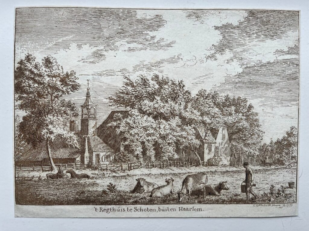 Haarlem Schoten Etching by Cornelis van Noorde - Haarlem Noord Schoten antiquariaat devries and devries