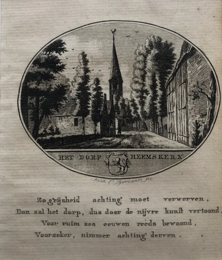 Heemskerk Village Engraving - Heemskerk antiquariaat devries and devries