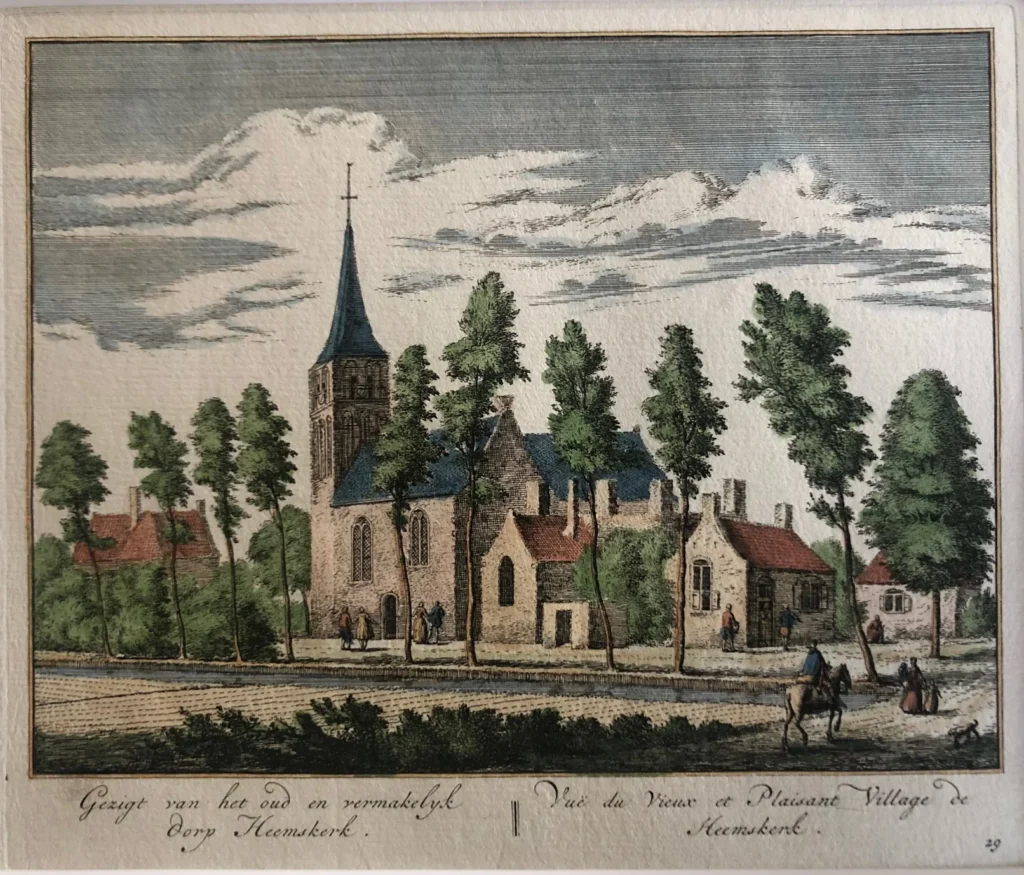 Antique Heemskerk village view - Heemskerk2 antiquariaat devries and devries