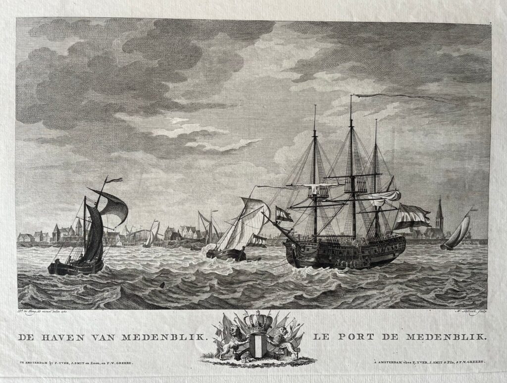 Medemblik Harbour Engraving- Medemblik antiquariaat devries and devries