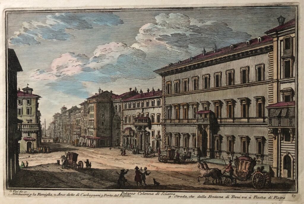 Rome Palazzo Colonna Engraving - Rome Palazzo Colonna antiquariaat devries and devries