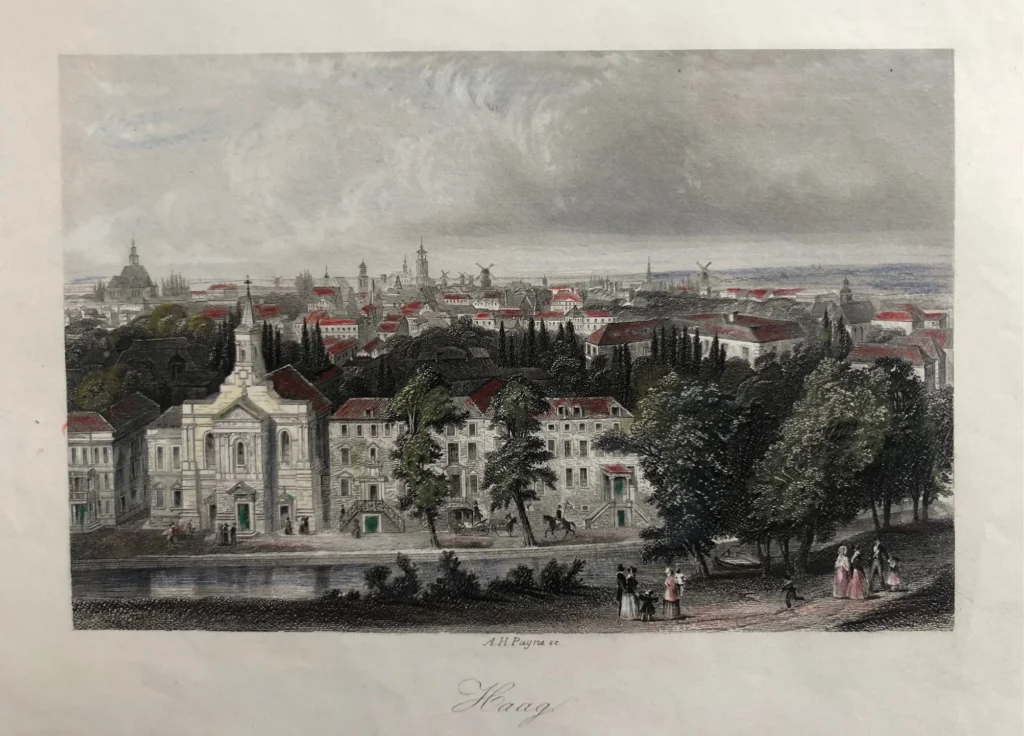 The Hague City View Engraving - View at Den Haag antiquariaat devries and devries