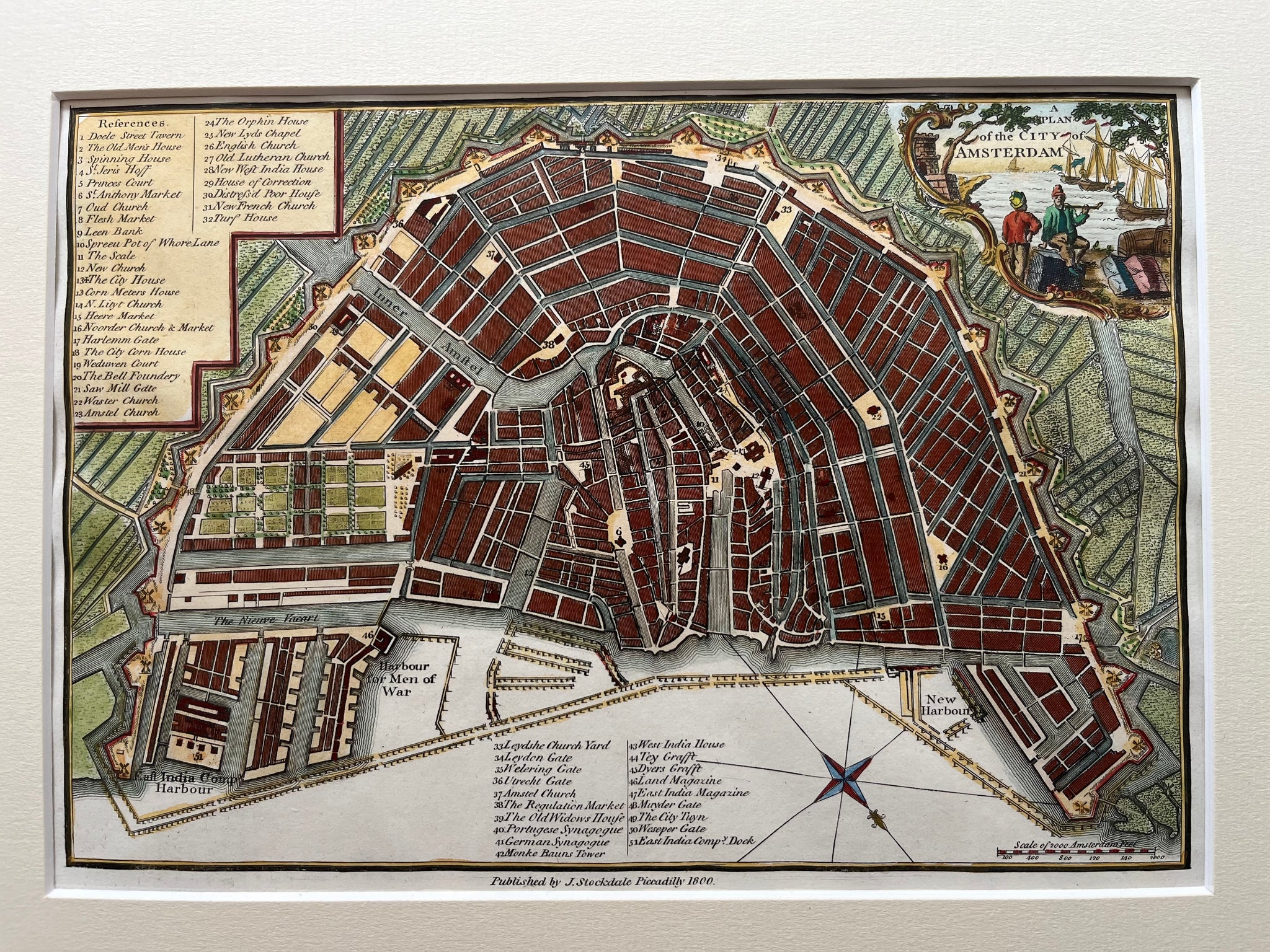 Map of Amsterdam 1800 - map Amsterdam antiquariaat devries and devries